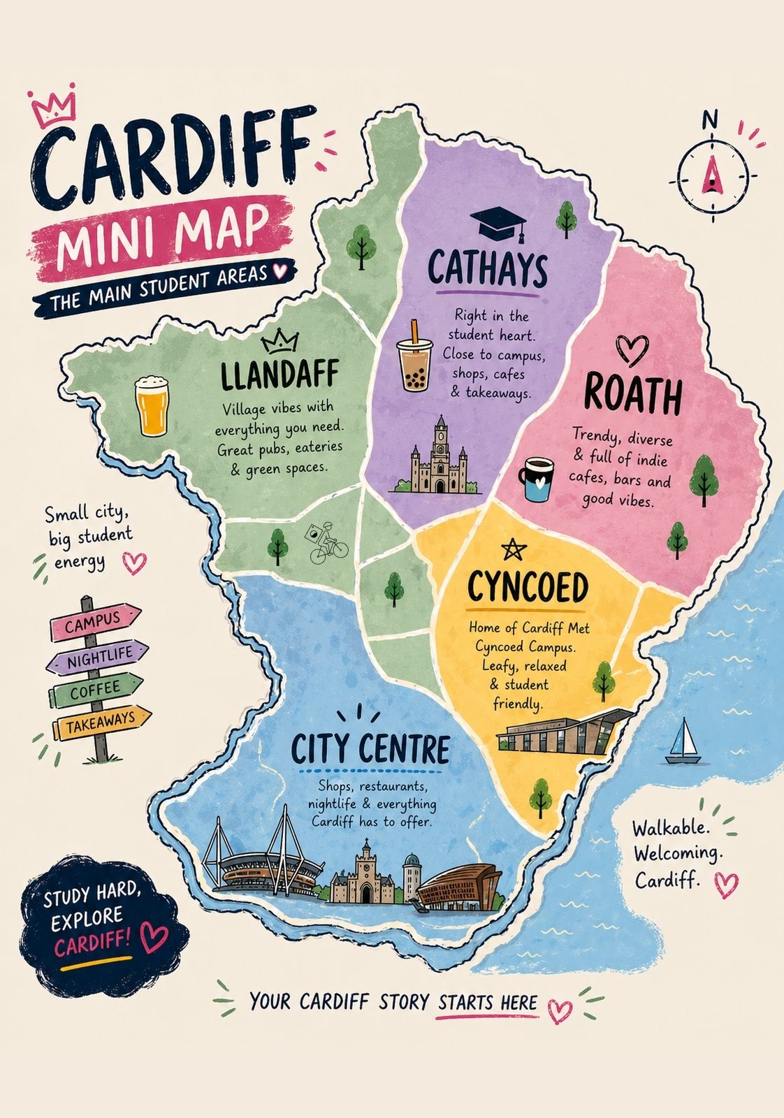 Laundry Tips for Students Coming to Cardiff in 2026 (And How to Stop It Eating Your Weekends) 2 Cardiff Student Areas Map by Wash Cycle